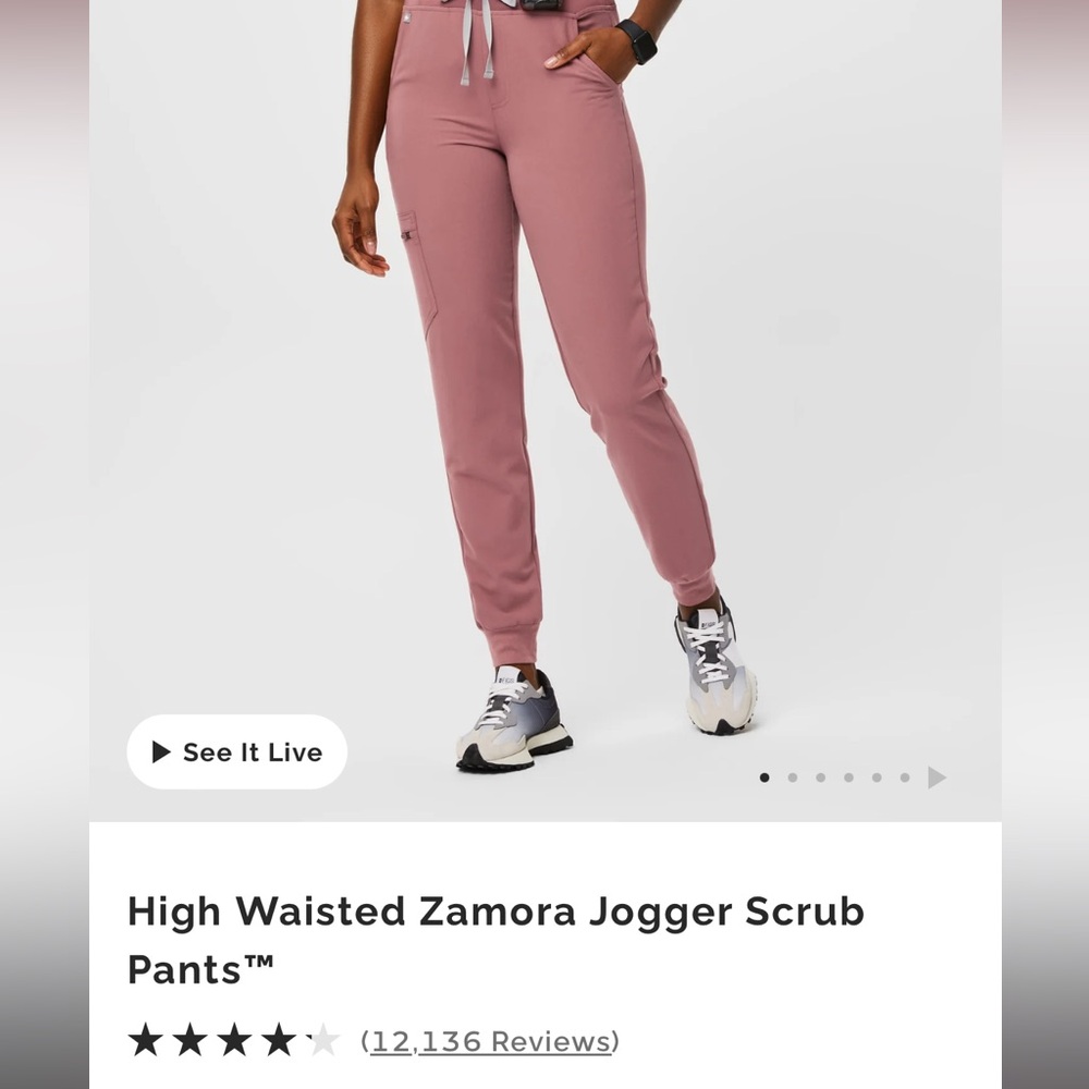 High Waisted Zamora Scrub Pants- Mauve